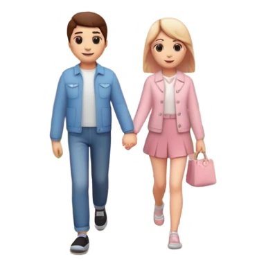 3D emoji-style of two roads merging into one 💞, with cherry blossoms 🌸, floating hearts 💕, soft sunset sky 🌅, and a couple walking hand-in-hand 👩‍❤️‍👨. Romantic and aesthetic vibe sticker