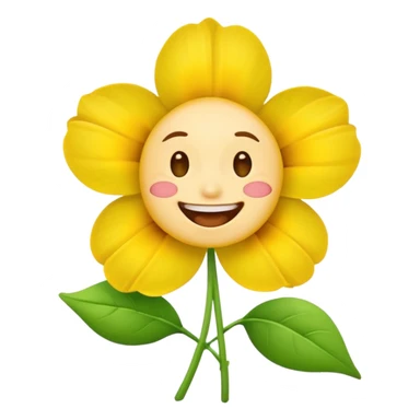 Normal emoji biting a flower sticker
