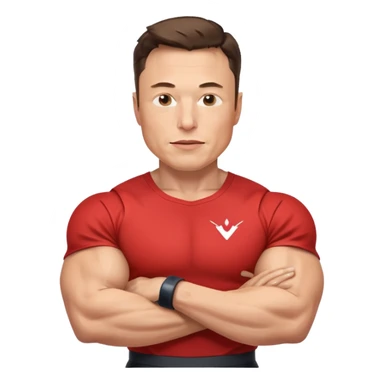 elon musk with abs flexing muscle sticker