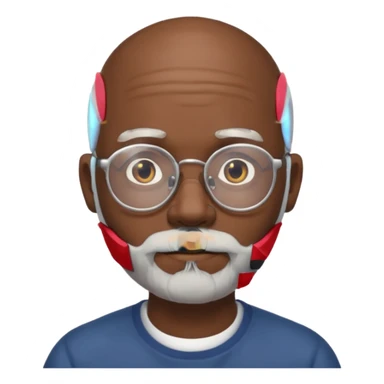 bald headed silver beard black man glasses sticker