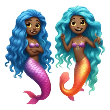 ￼ Berlin and Aviv as mermaids ￼ sticker