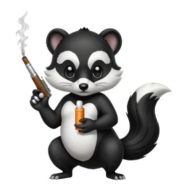 skunk smoking a cigarette with a gun sticker