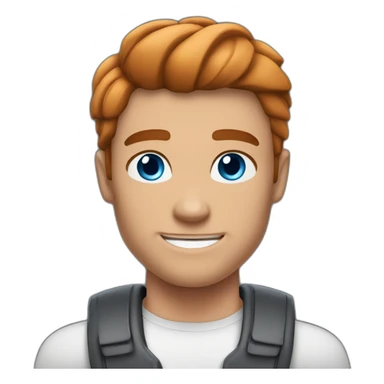 muscle man blue eyes slick coppery hair clean shaven sticker