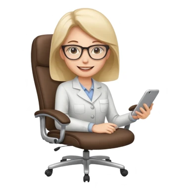 Feeling relaxed and happy at office for woman with a smile on face and with a calm attitude , aligned in a working chair sticker