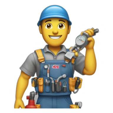hvac technician action figure logo hd sticker