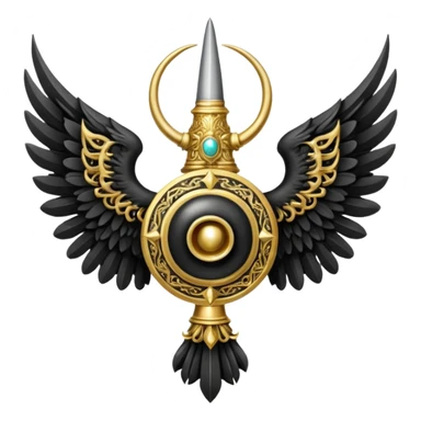 holy emblem with black wings with horn sticker