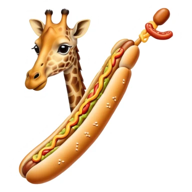 Giraffe eating hotdog sticker