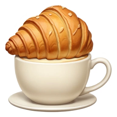 Croissant with cappuccino sticker