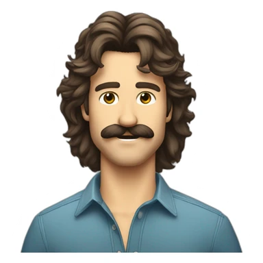 beau cunnigham cool dude moustache big ol fluffy mullet sticker