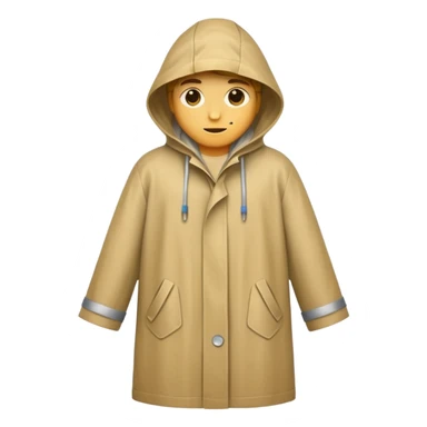 sand raincoat, just rain coat, negative: object. sticker