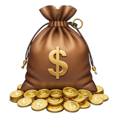 money bag on top of blue coins stack sticker