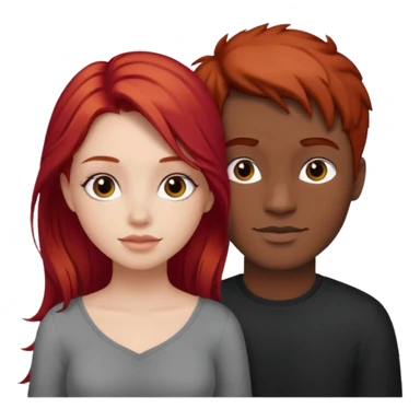 Red haired girl with white guy dark romance sticker