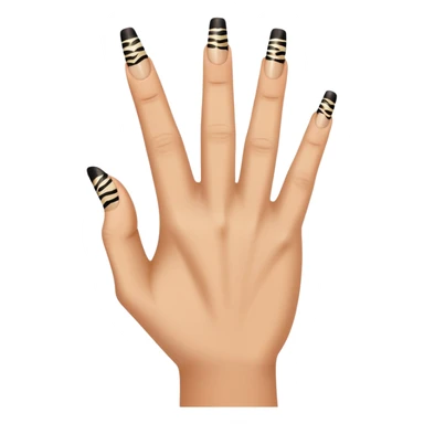 middle finger with zebra print french tip nails sticker