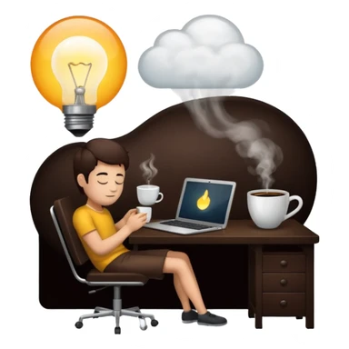 create a 5 emoji describing life of coder sticker