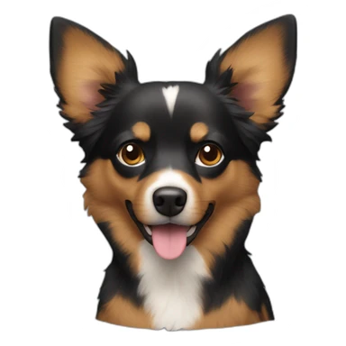 predominantly black with some brown fur, chihuahua, australian shepherd dog mix sticker