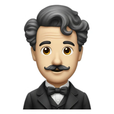 Charlie Chaplin without hat and with a moustache and placked hairs sticker