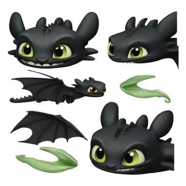A detailed image of Toothless from How To Train Your Dragon sticker