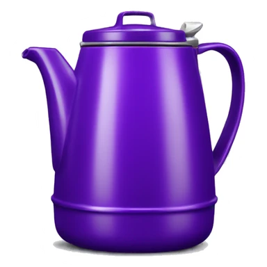 Realistic purple camping coffee pot isolated. sticker