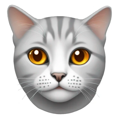 White and grey british cat with orange eyes sticker