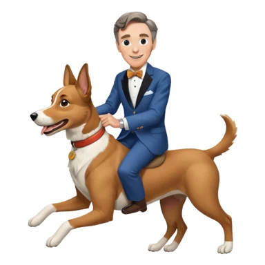 Bill Nye riding dog sticker