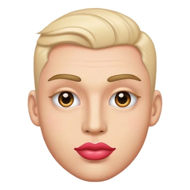 emoji with big lips and make up and eyelashes handsome man sticker