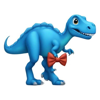 blue dinosaur with a bow tie  sticker