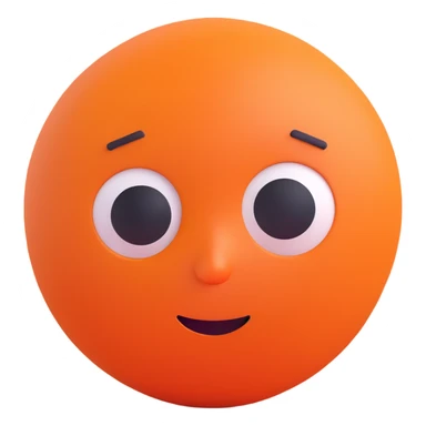 round baby blue and red face with a sad expression, Microsoft 3D Fluent style sticker