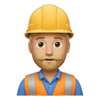 blond man with beard construction worker sticker