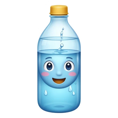 botella de agua sin una cara en el medio  sticker