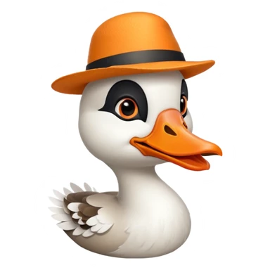 Goose wearing a silly hat sticker