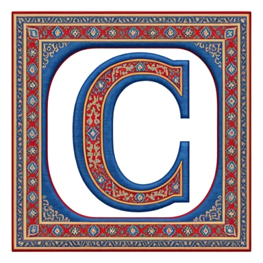 letter c made out of persian carpet texture sticker