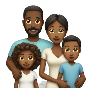 black family 2 parents 2 kids and 1 baby sticker