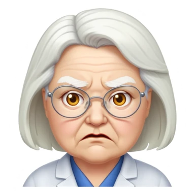 Angry fat old einstein like white hair lady physics professor sticker
