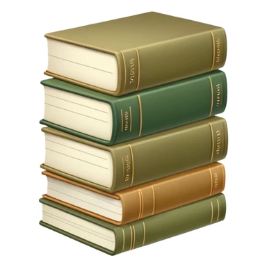 Stack of khaki colored books sticker