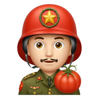 Eine Tomate mit Gesicht als Panzerkommandant sticker