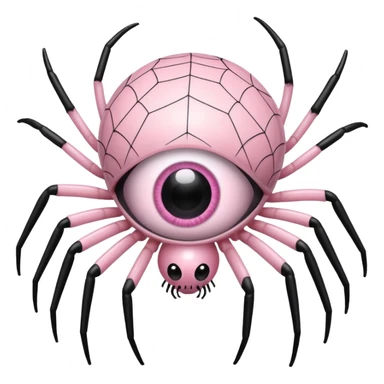 Light pink eyeball with spider legs and spiderweb sticker