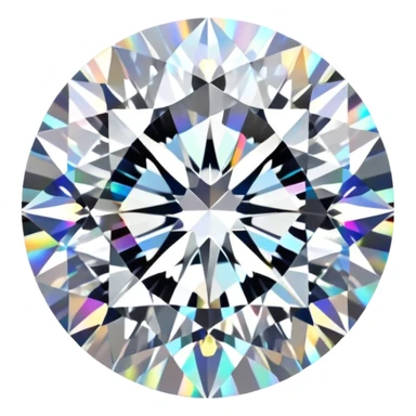 Make it 3D emoji style: add a silver jewelry setting to the round cut white diamond with holographic shine and sparkles sticker