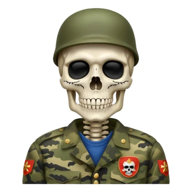 generate a ultra realistic skeleton in Russian military camouflage sticker