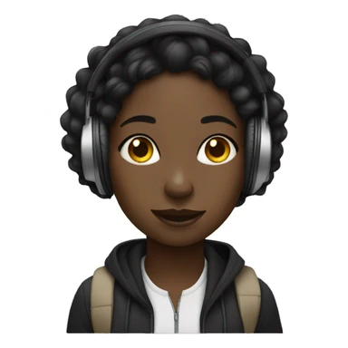 black girl listening to music sticker