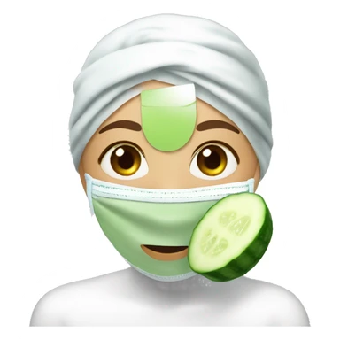 facial with face mask and cucumbers clean girl sticker