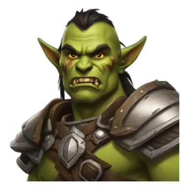 orc male warrior from world of warcraft with thunderfury sticker