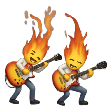 two guitarists burning their instruments sticker