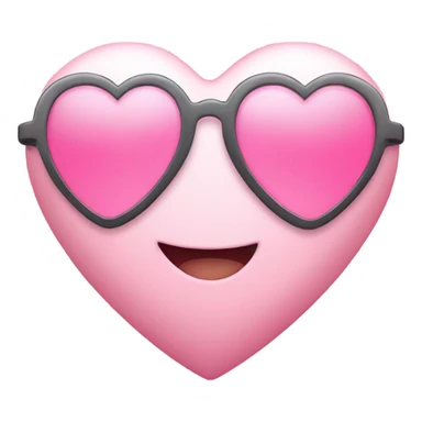 Baby pink Smiling face heart emoji with sunglasses sticker