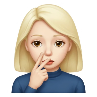 Silent face, shushing sticker