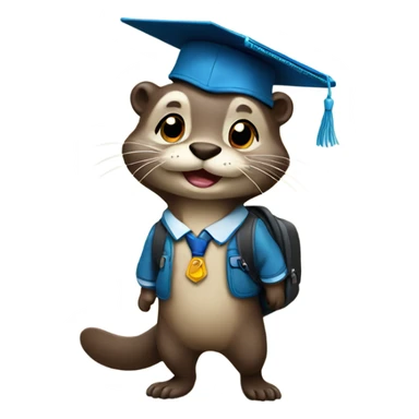 otter going to school sticker