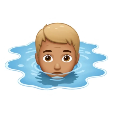 apple style emoji of a man who has fallen face down into a puddle sticker