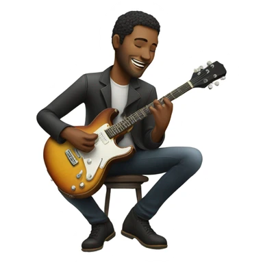 Man playing guitar solo sticker