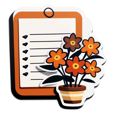 Brown flowers to do list sticker