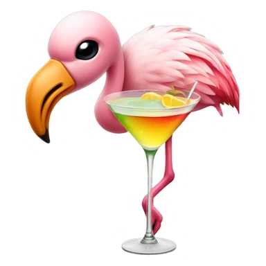 Flamingo with a martini  sticker
