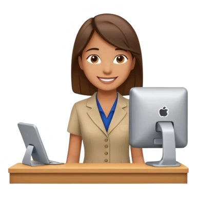 receptionist side profile standing sticker
